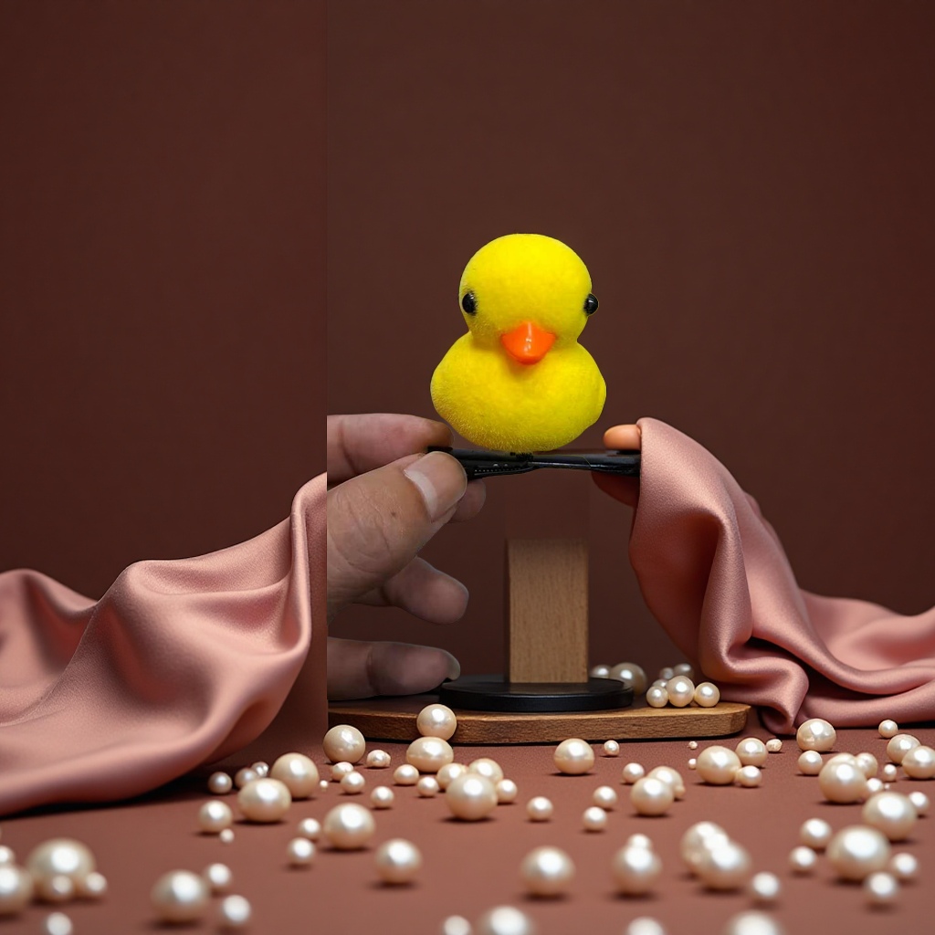 大黄鸭卡通摆件创意装饰萌趣玩偶儿童房摆设热销款儿童发夹好可爱