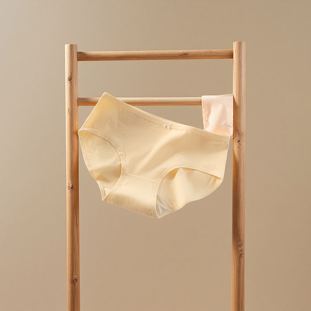 少女纯色简约无痕棉柔全棉透气抗菌中腰三角内裤女士舒适档内衣