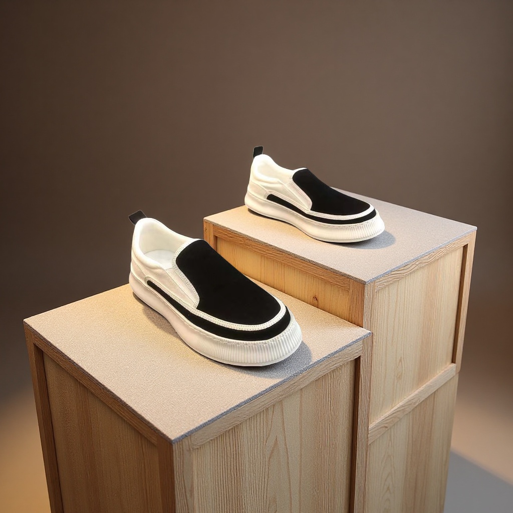 春季男鞋透气帆布鞋2025新款百搭厚底一脚蹬休闲潮流平底男式休闲单鞋