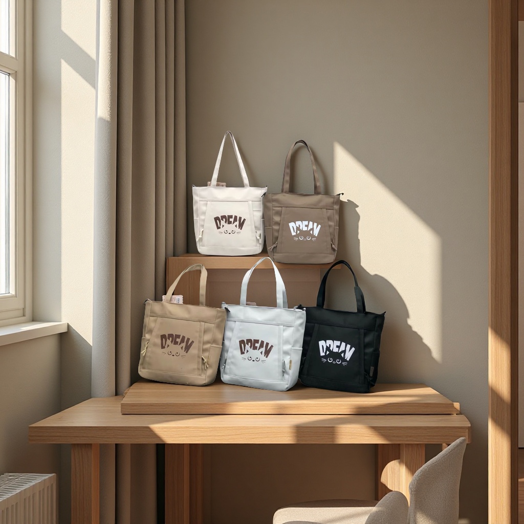 补课袋，挎包白底实物图