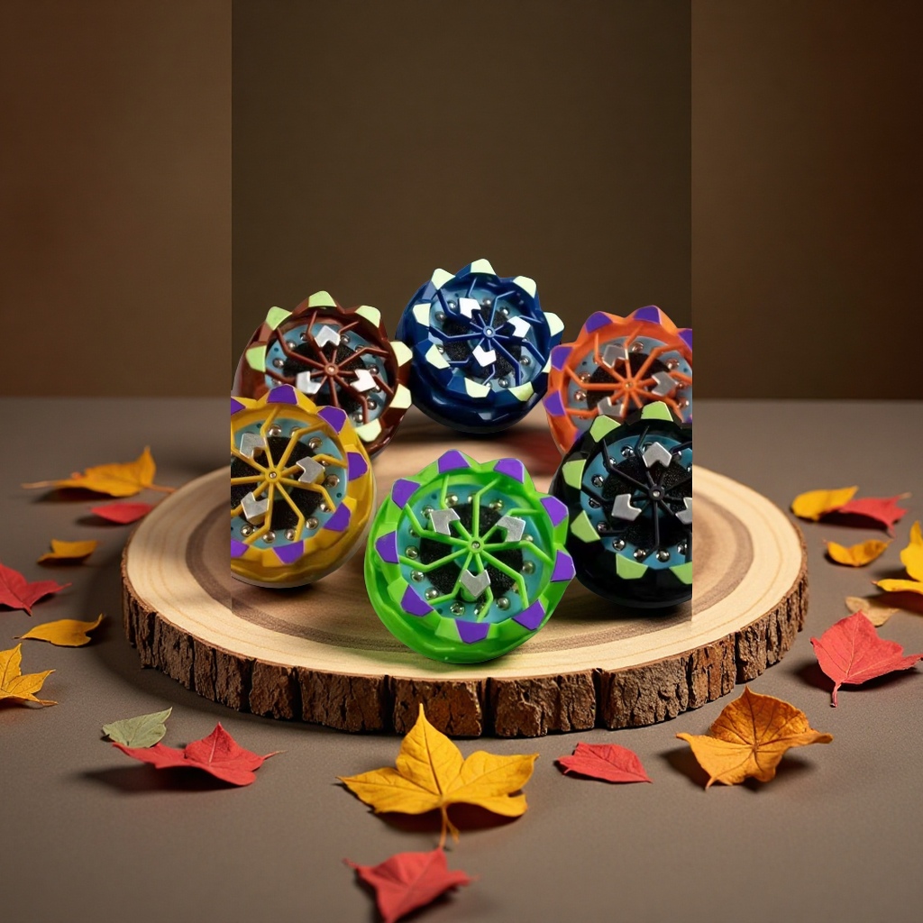 火花陀螺竞技炫彩旋转玩具儿童益智运动趣味手动陀螺

