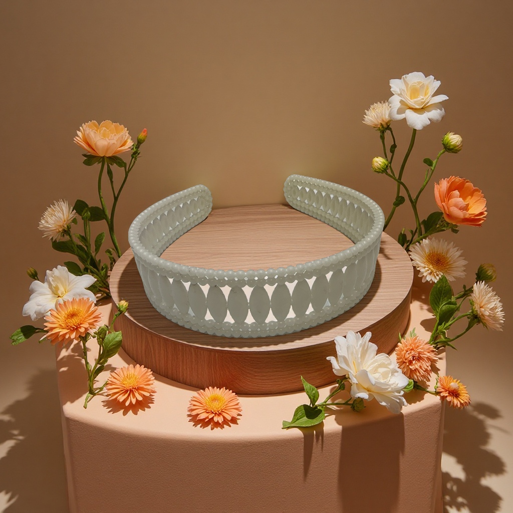 日韩超仙网红外出发箍女气质头箍压发双层珍珠花朵甜美发饰细节图