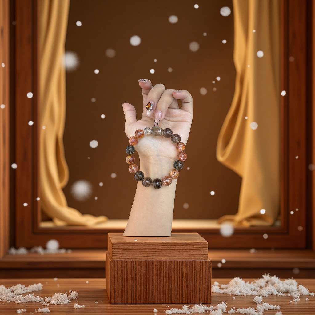 碧玺手串水晶散珠地球珠手链水晶珠子时尚简约男女款天然饰品详情图1