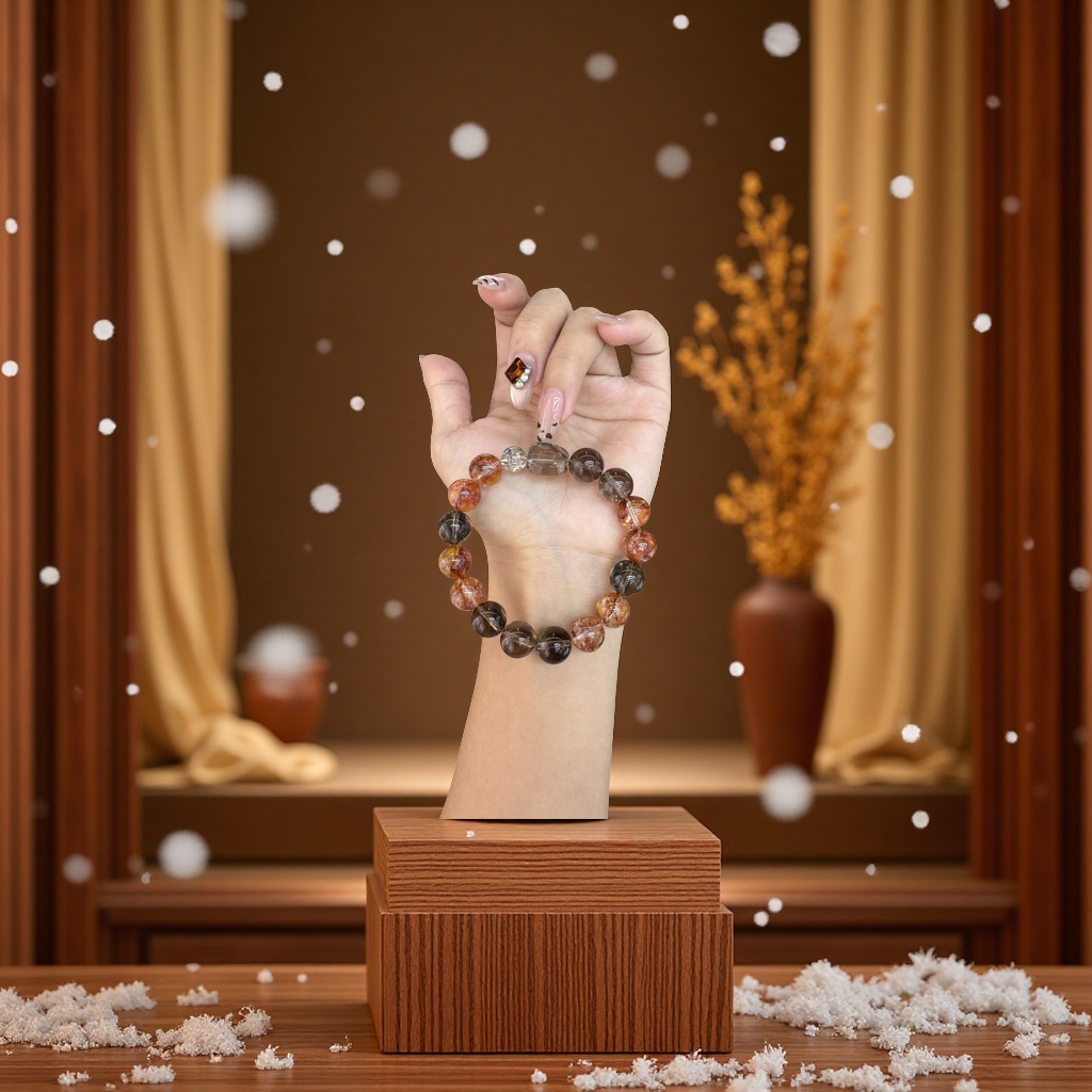 碧玺手串水晶散珠地球珠手链水晶珠子时尚简约男女款天然饰品详情图2