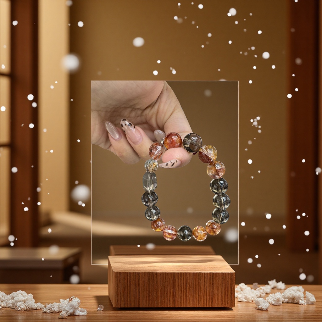 碧玺手串水晶散珠地球珠手链水晶珠子时尚简约男女款天然饰品详情图3