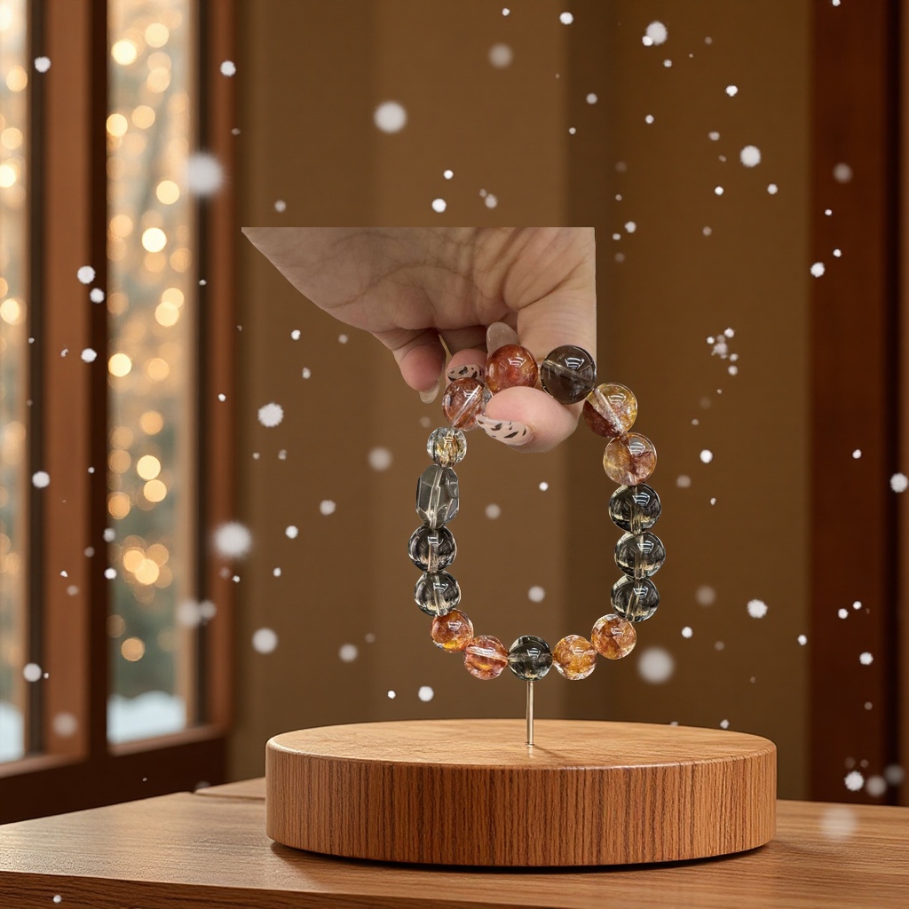 碧玺手串水晶散珠地球珠手链水晶珠子时尚简约男女款天然饰品详情图4