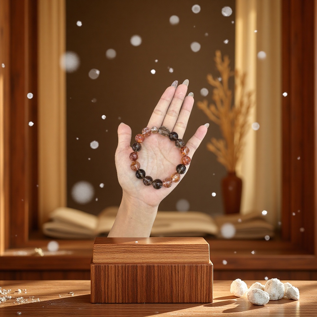 碧玺手串水晶散珠地球珠手链水晶珠子时尚简约男女款天然饰品详情图5