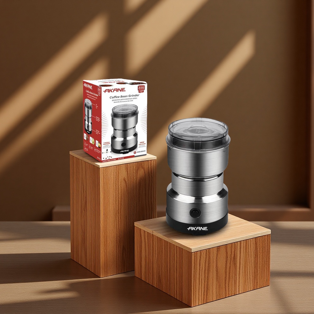 AKANE cross-border European standard household electric coffee grinder, portable dry grinding equipment for grains and cereals, commercial coffee grinder, food and beverage processing details Picture