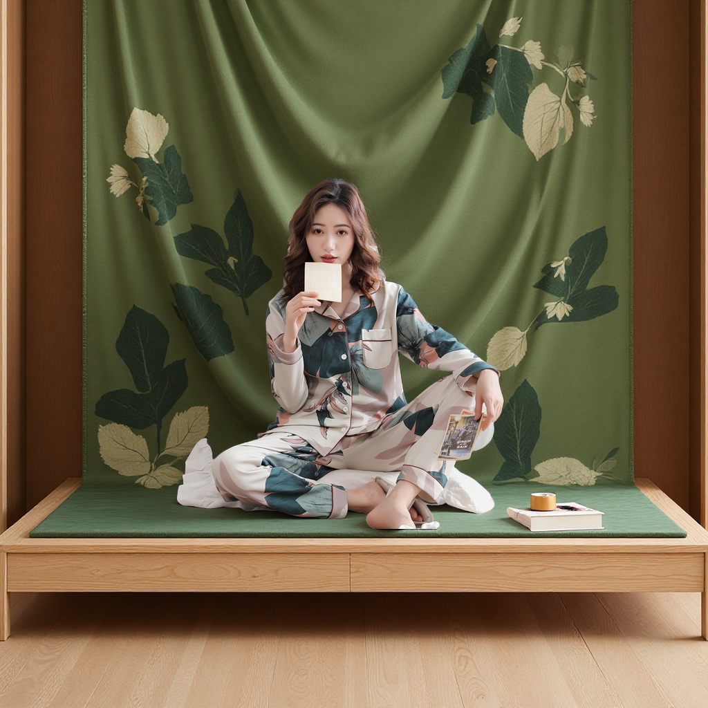 纯棉长袖春秋女士家居服套装薄款开衫内衣睡衣浴袍秋冬两件套