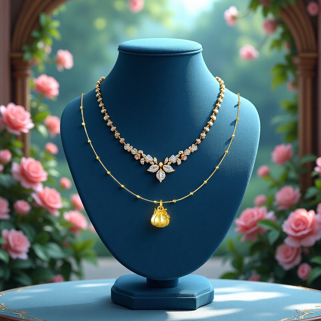 时尚珠宝女款金色玉坠天然石项链墨西哥风格简约百搭首饰礼物