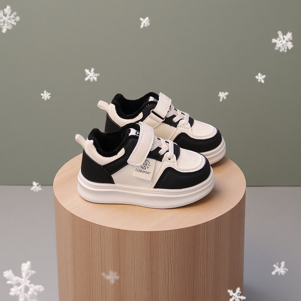 儿童秋冬二棉鞋2025新款男童女童软底加绒运动鞋韩版宝宝小白鞋运动户外篮球鞋