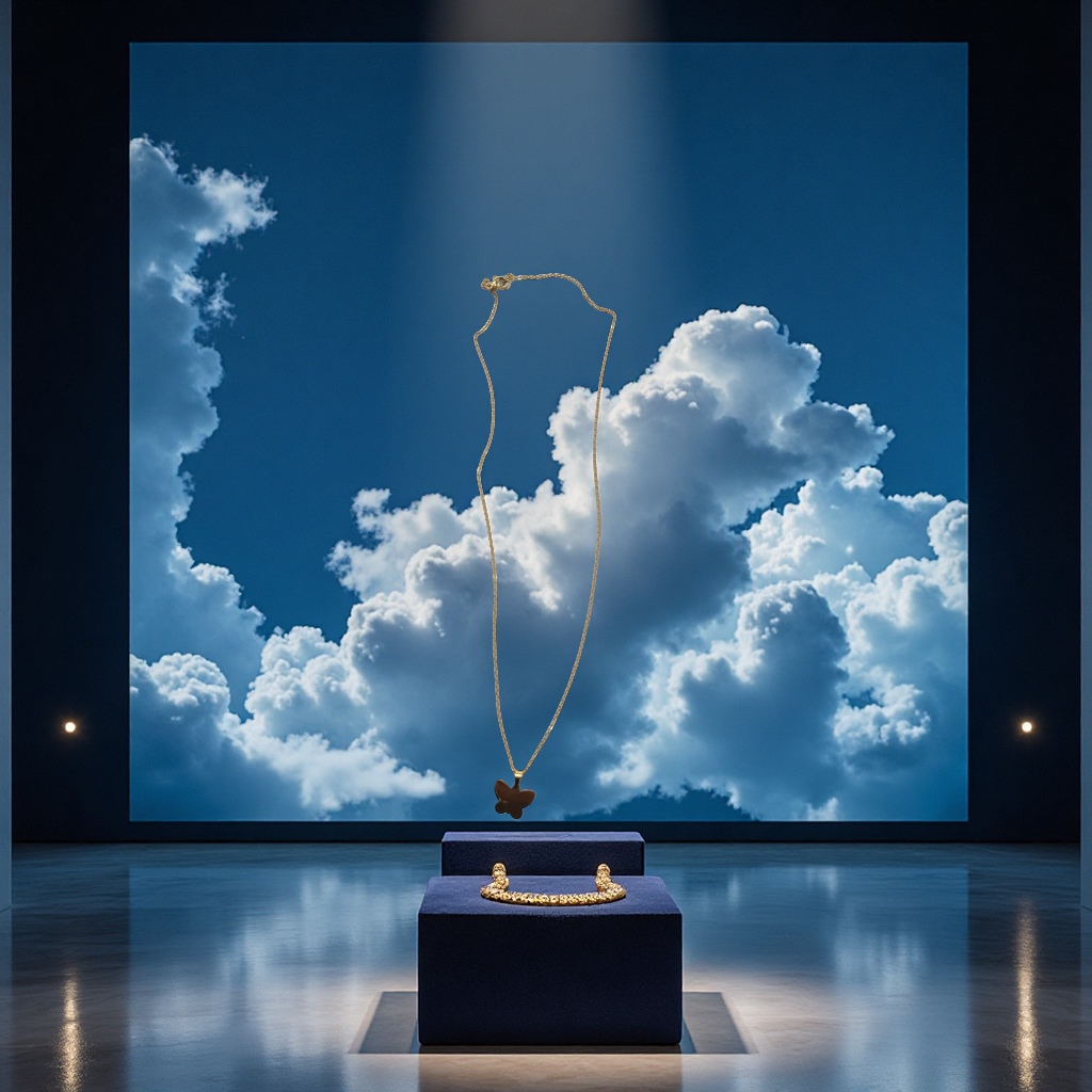 时尚珠宝女款金色玉坠天然石项链墨西哥风格简约百搭饰品