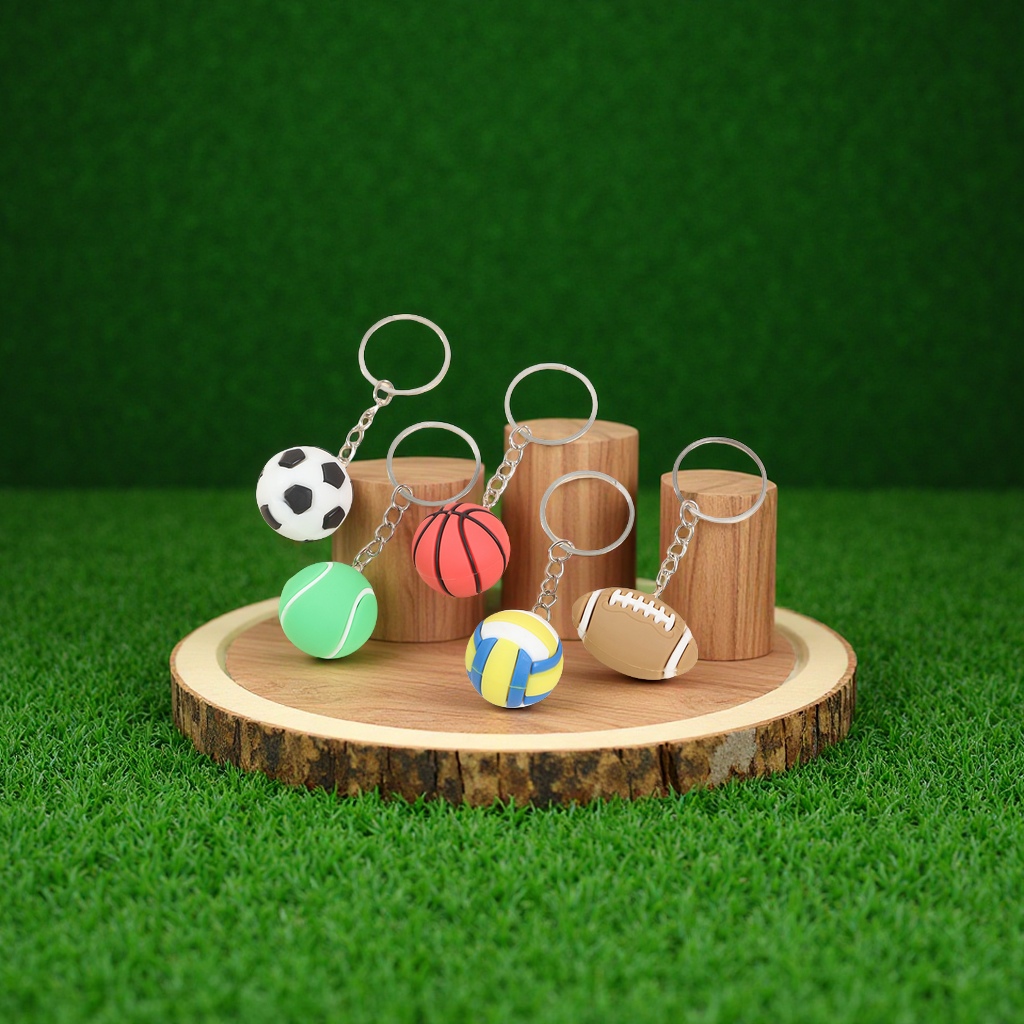 世界杯足球卡通钥匙扣篮球橄榄球软胶立体挂件包包装饰活动小礼品饰品配件耳饰配件