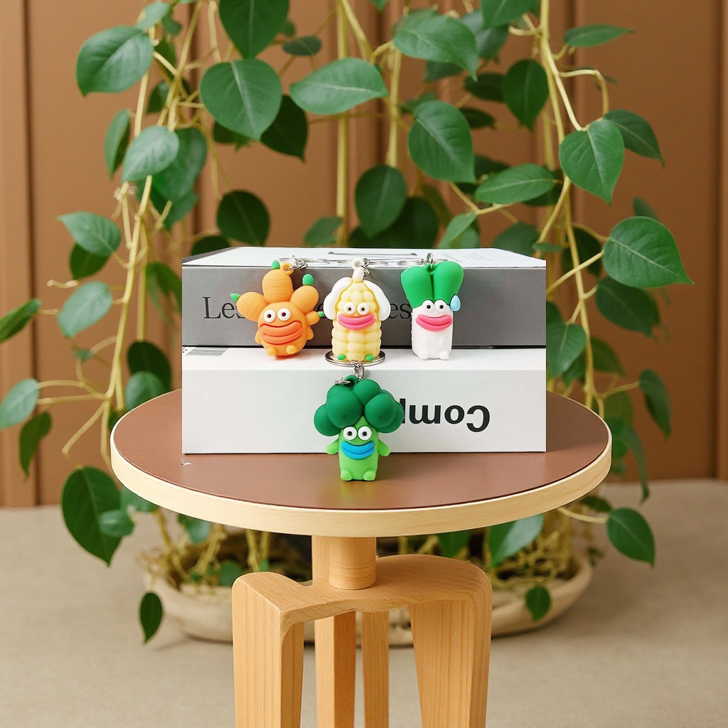 卡通搞怪果蔬钥匙扣香肠嘴丑萌蔬菜挂件可爱软胶背包挂饰批发工艺品礼品钥匙配饰