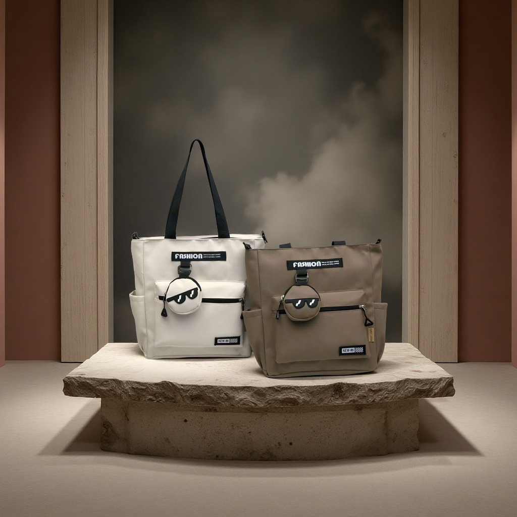 男包圆筒包帆布皮质胸包男士休闲宽肩带单肩包时尚百搭潮流男士包包