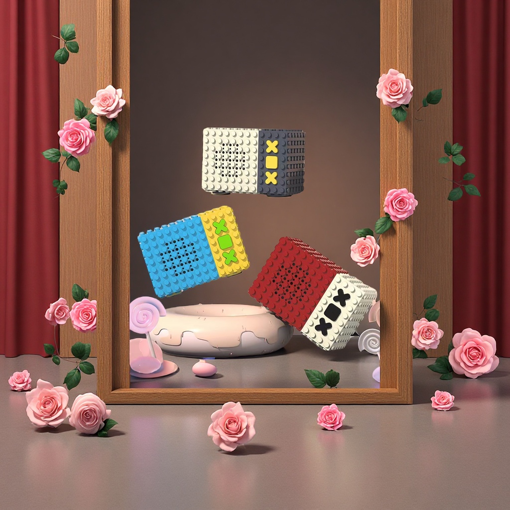 乐高蓝牙音箱便携式迷你无线音响儿童玩具礼物支持蓝牙连接多彩设计