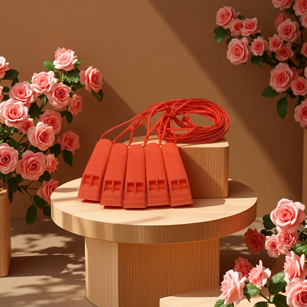 橘红色户外救生哨防水防风便携紧急求救哨登山野营救援哨子