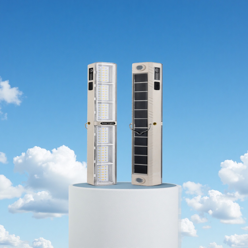 户外太阳能照明灯手电筒多功能便携防水野营露营应急灯充电式夜行灯