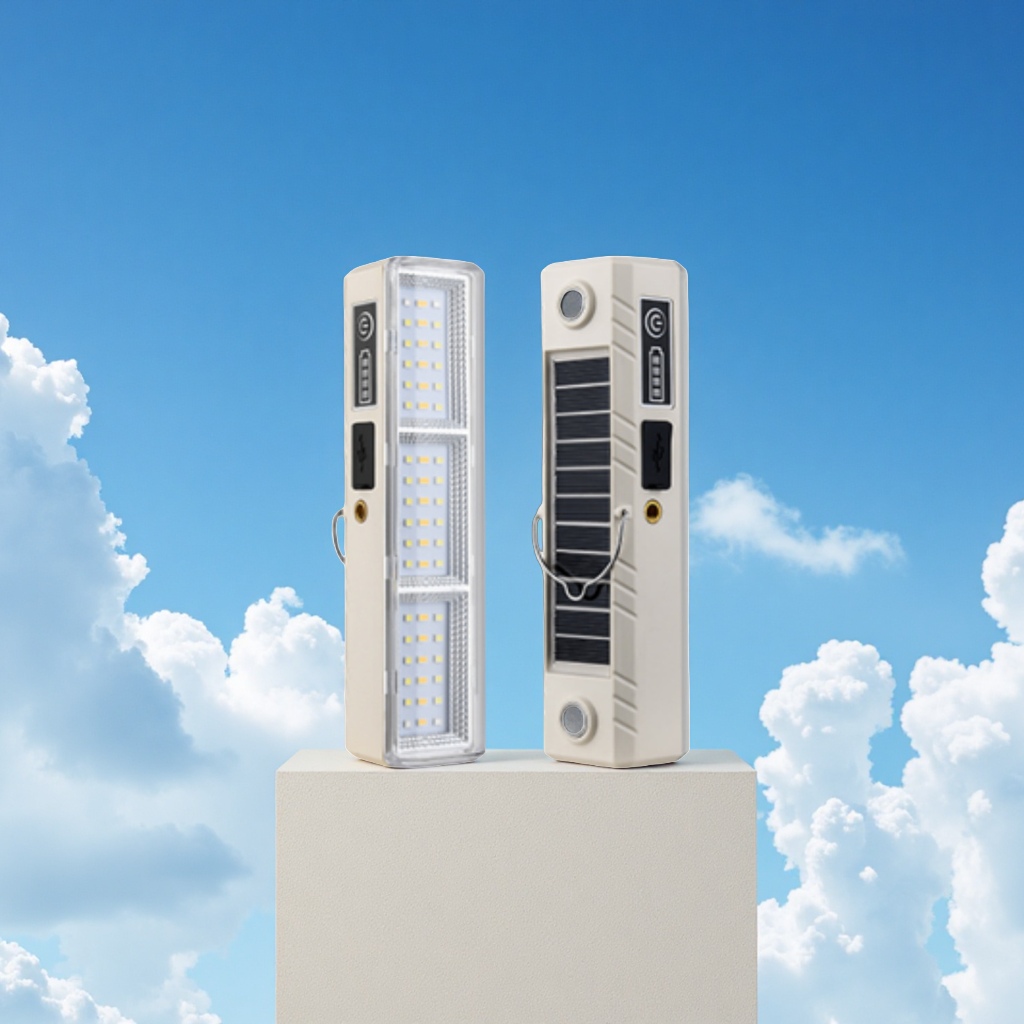 户外太阳能照明灯手电筒多功能便携防水野营露营应急灯充电式夜行灯产品图