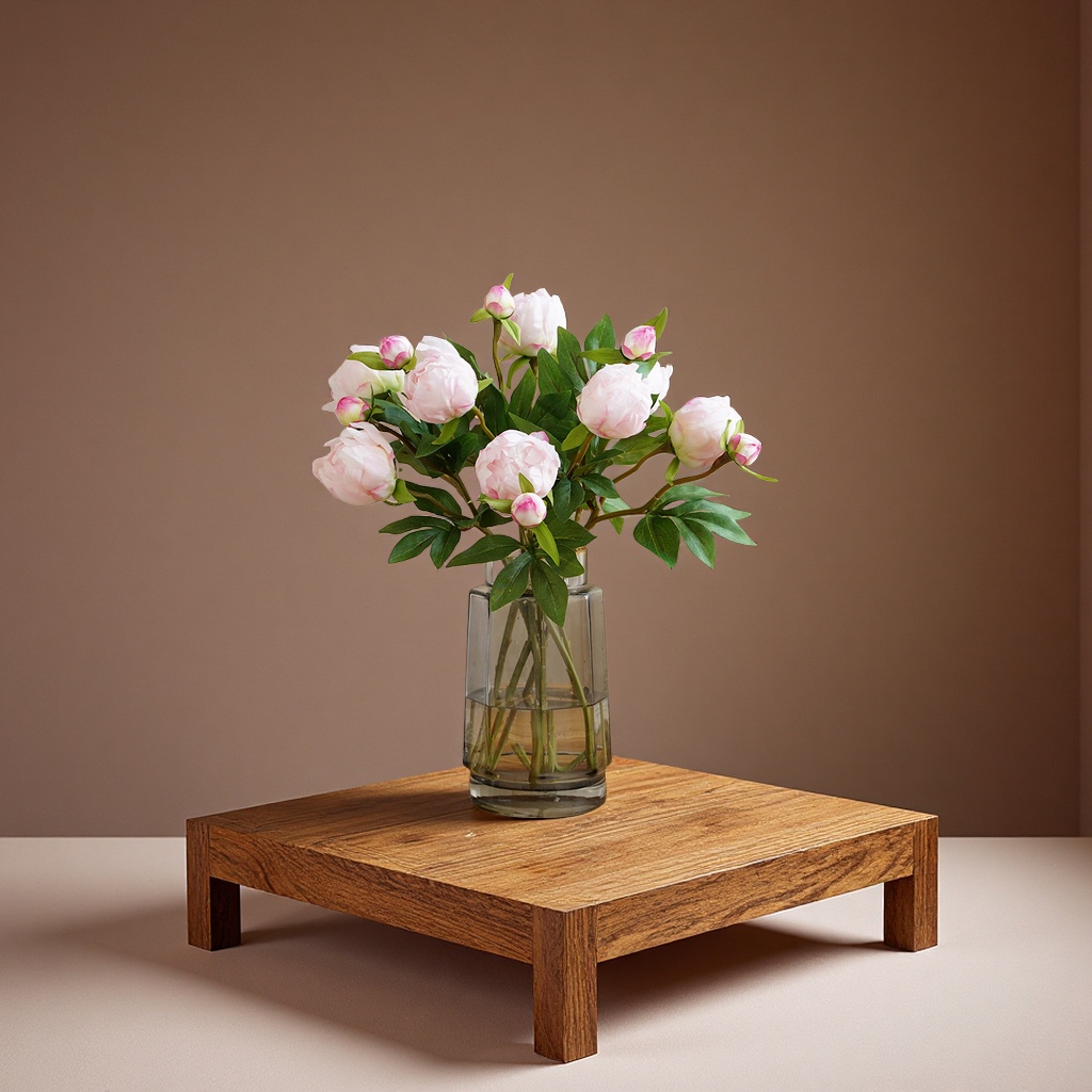 欧式迷你两头仿真牡丹花婚庆家居软装插花绢花芍药摆件办公文化园艺仿真植物