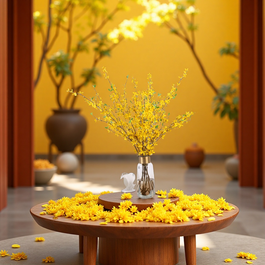 迎春花仿真婚庆装饰假花绢花家居摆件美容彩妆眼影眼部彩妆用品