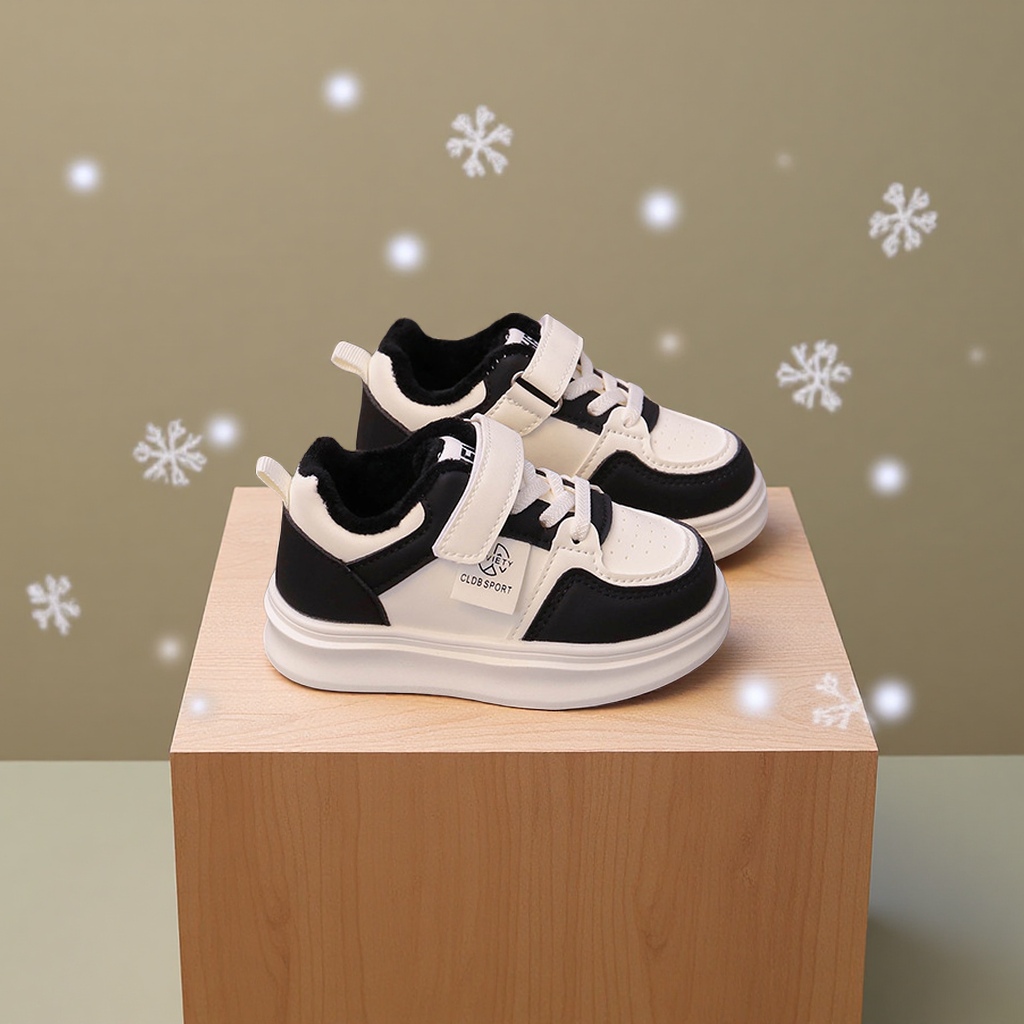 儿童秋冬二棉鞋2025新款男童女童软底加绒运动休闲鞋户外运动鞋小白鞋宝宝韩版潮流款