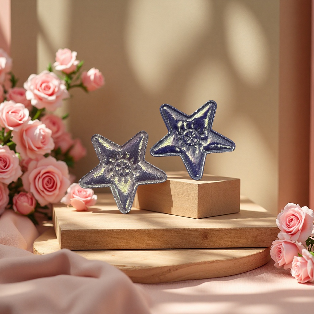 炫彩五角星装饰品3.4公分创意手工DIY装饰挂件彩色星星节日装饰品