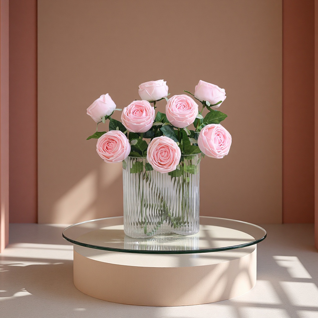 高仿真手感保湿玫瑰家居装饰假花婚庆用仿真花茶玫仿真花礼盒办公文化园艺装饰