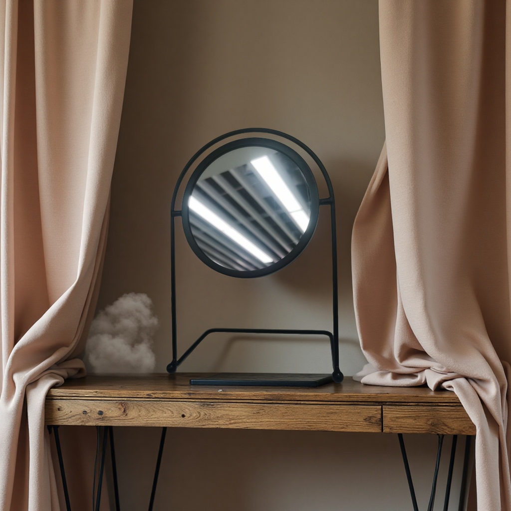 镜子毛绒便携化妆镜小镜子可爱桌面镜子女生化妆用品装饰用品