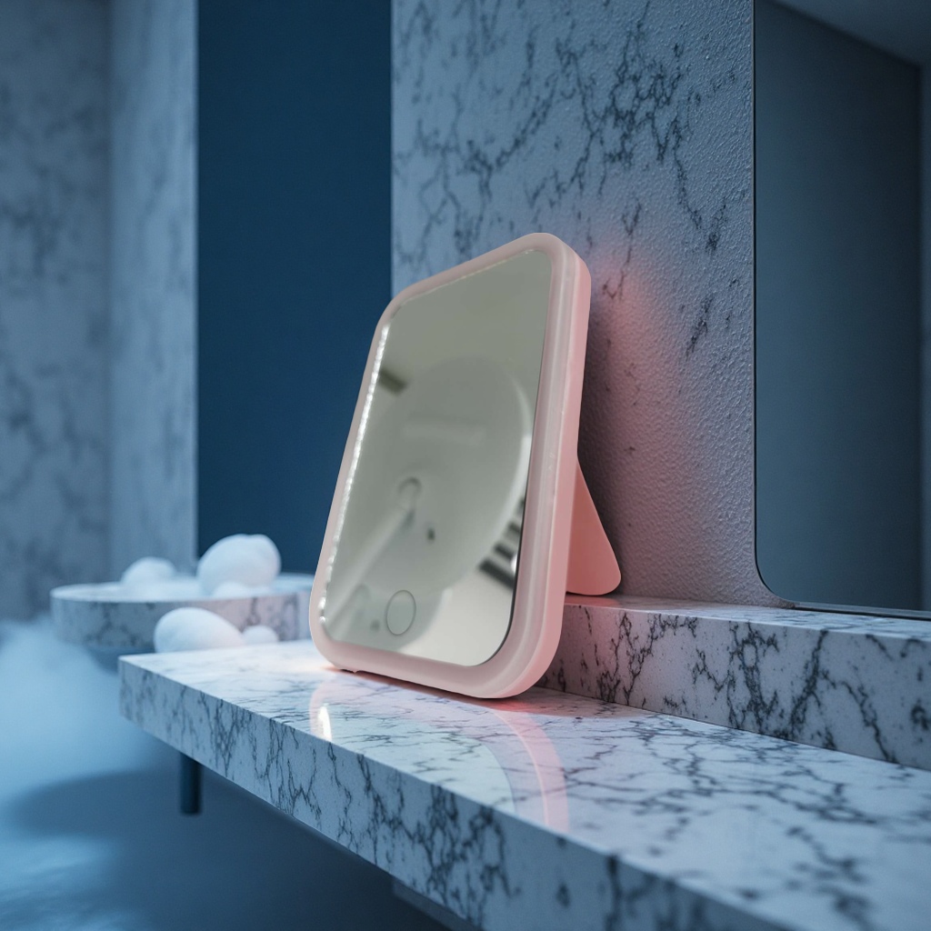 智能三色灯光镜子多功能化妆镜带调光调色LED镜面美容灯护肤镜子适用化妆梳妆台装饰