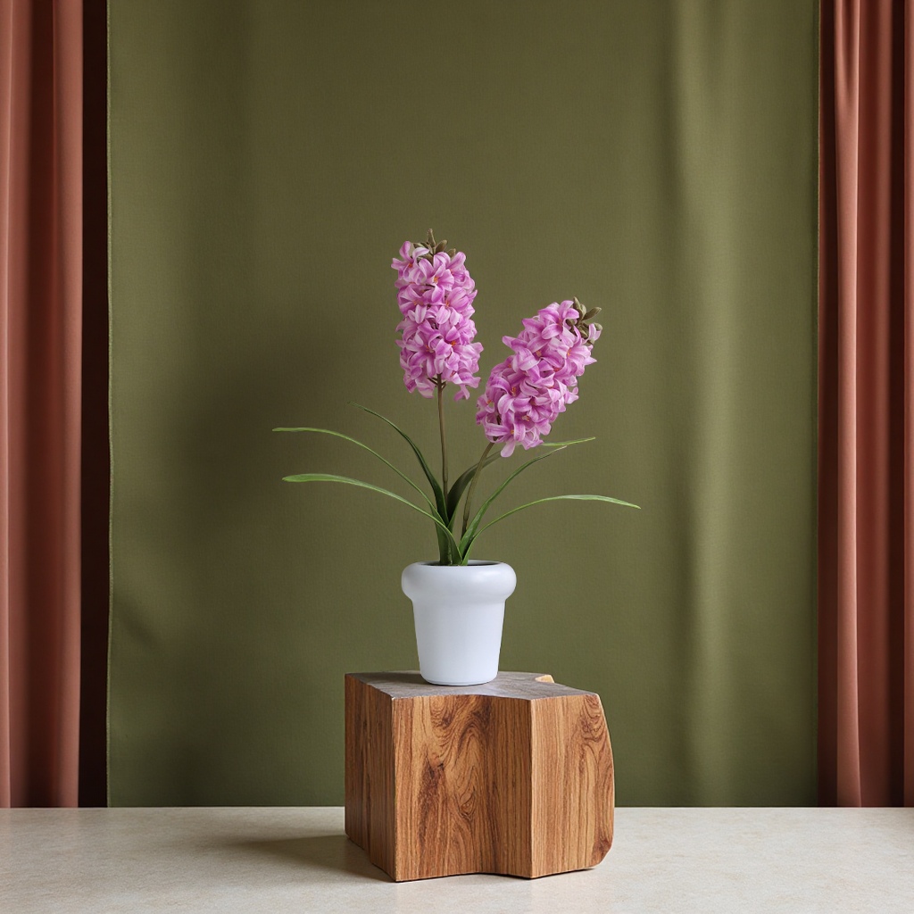 Hyacinth and delphinium, realistic touch indoor home dining table ornaments, wedding photography sets, artificial flowers wholesale, office culture, garden potted plants details Picture