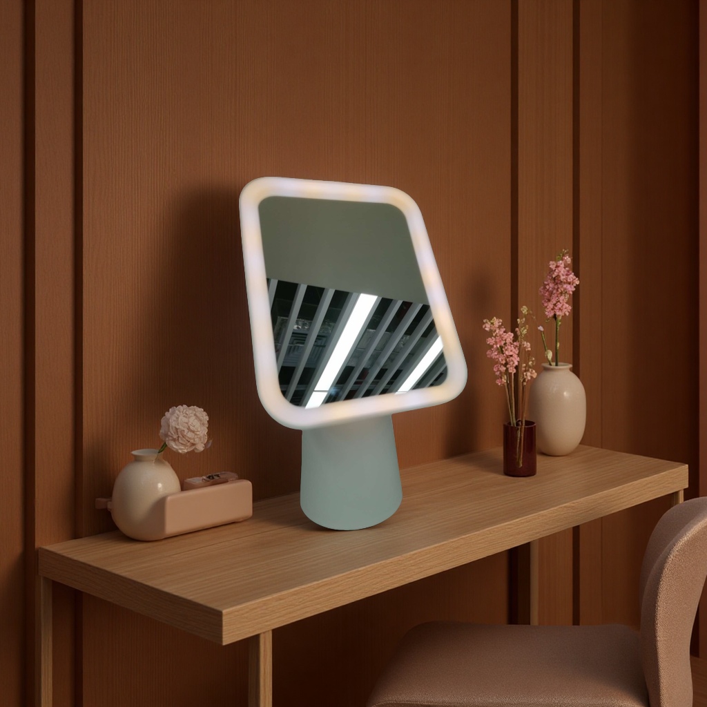 镜子毛绒便携化妆镜小镜子女生化妆镜子化妆用品美妆工具