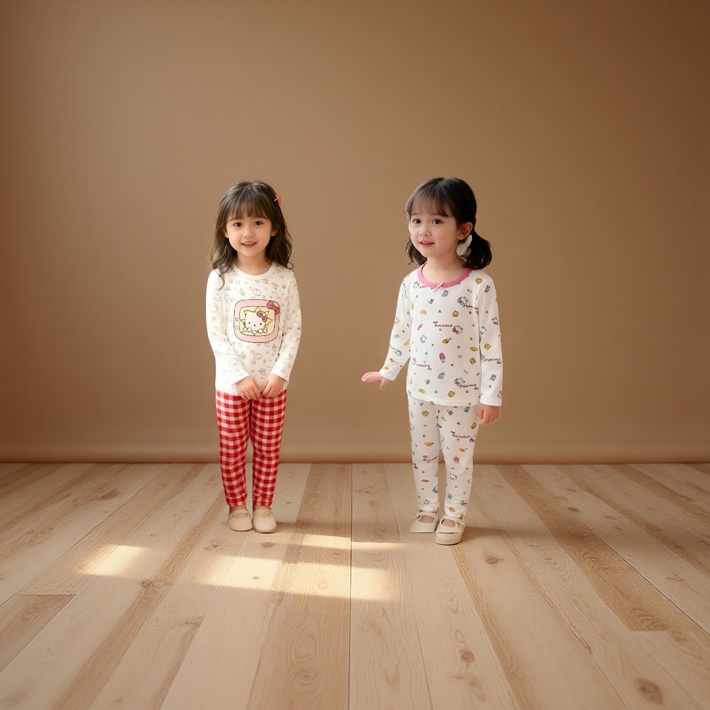春秋新款可爱两件套装2025甜美卡通秋衣秋裤宝宝纯棉家居服母婴用品童睡袋