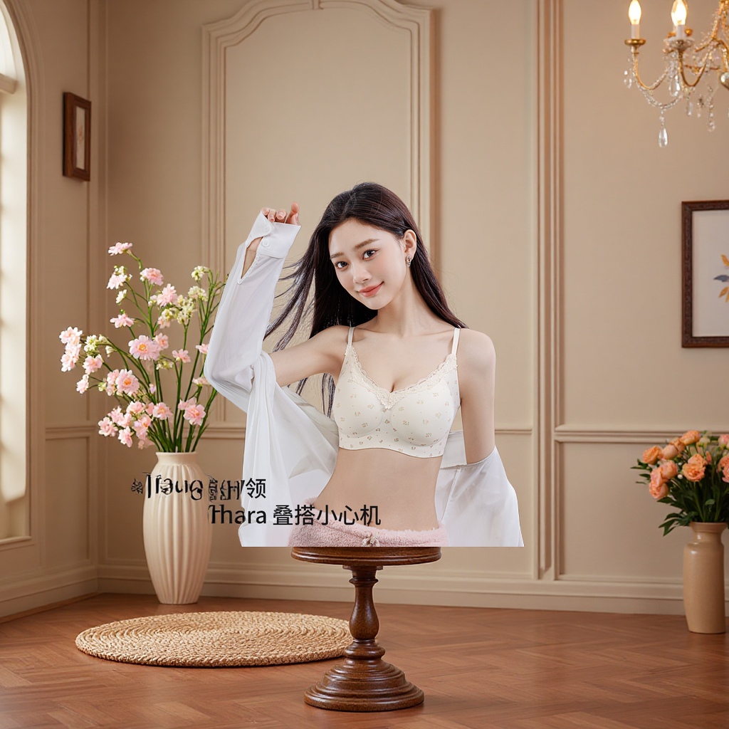 内衣冰丝无痕/内衣/文胸女无肩带性感/内衣蕾丝/大码内衣产品图