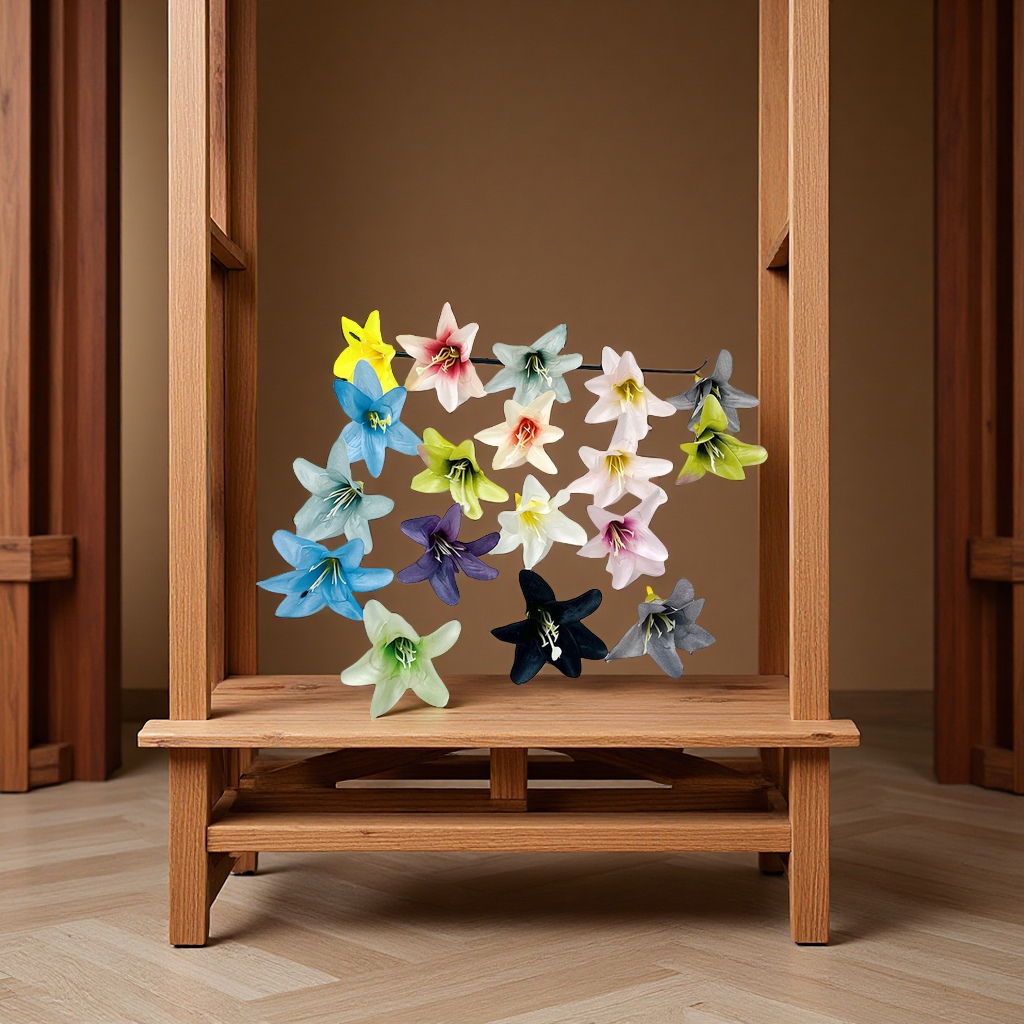 仿真小百合兰花花头DIY少数民族头饰簪花材料包伴手礼配件办公文化仿真园艺植物