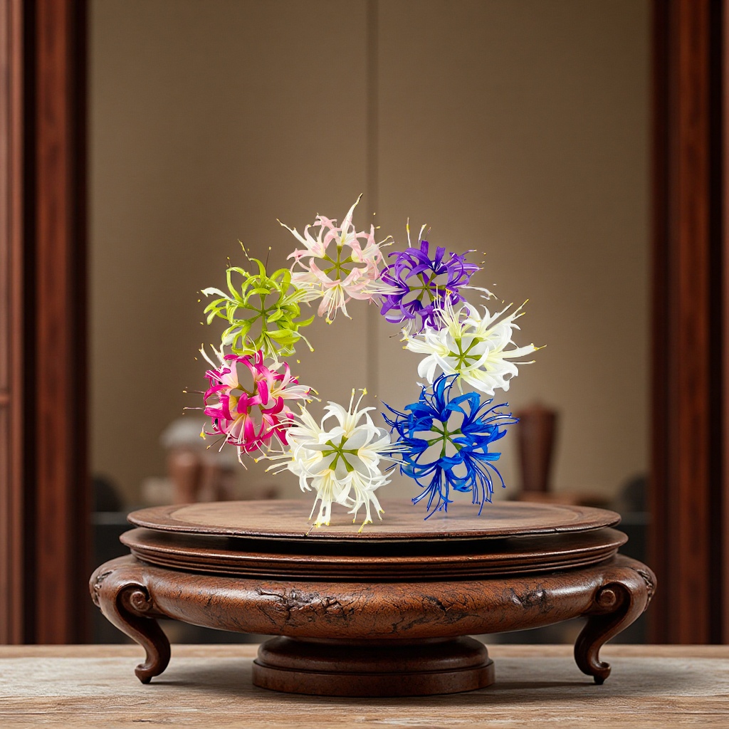 风雨兰彼岸花花头曼珠沙华仿真花艺古风汉服拍照装饰办公文化园艺玫瑰摆件