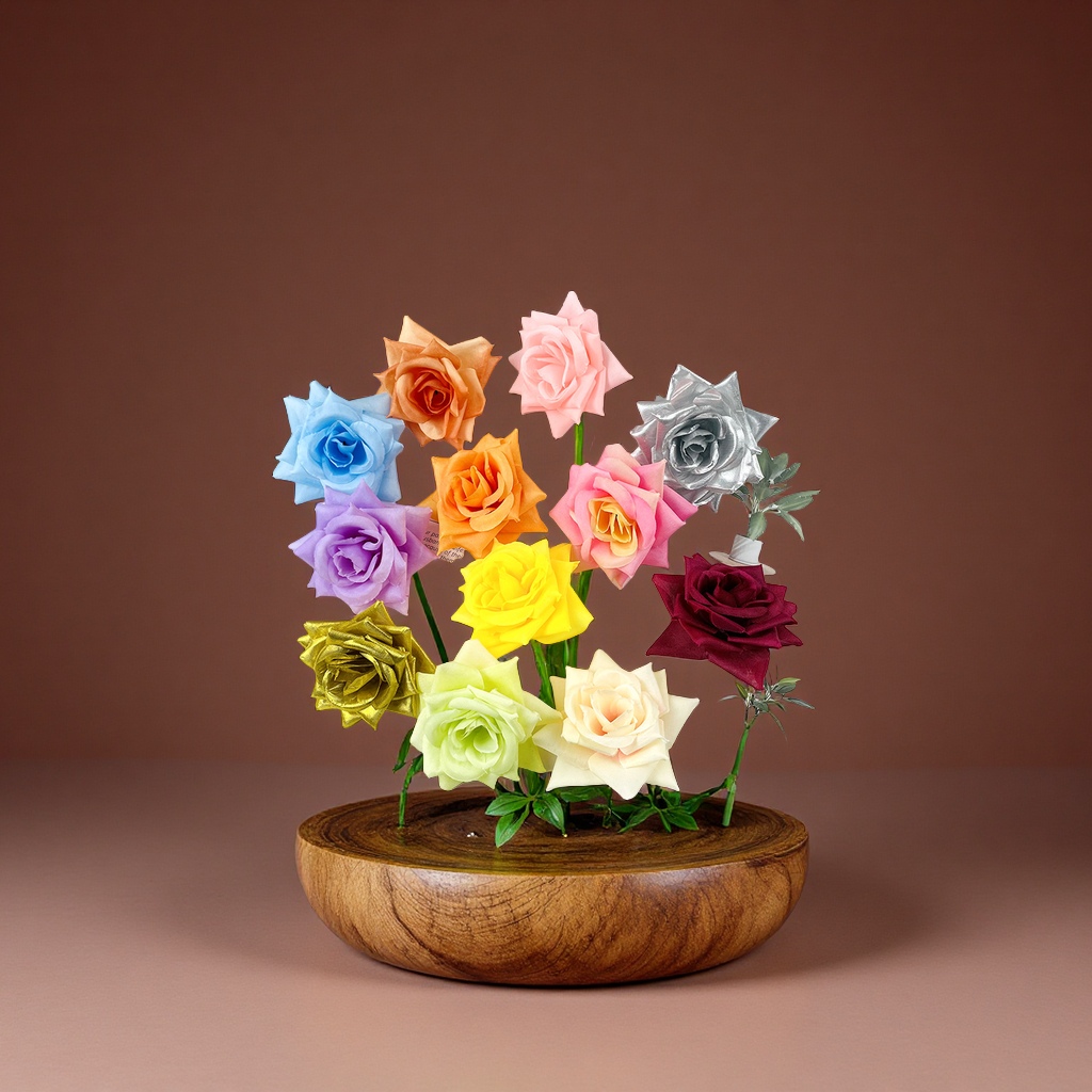 仿真角玫瑰花朵批发8cm手腕花墙插花装饰假花园艺配件办公文化用品