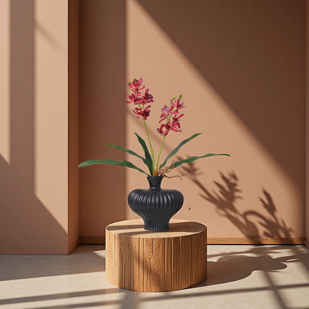 米兰仿真香水花艺摆件带叶兰花家居装饰宠物园艺花盆容器新款