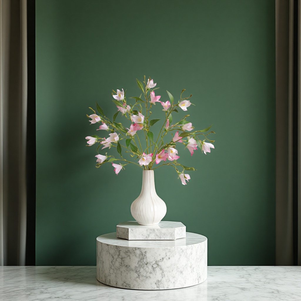 桔茉仿真风铃桔梗花轻奢家居酒店婚庆花艺装饰假花摆件宠物园艺花盆容器