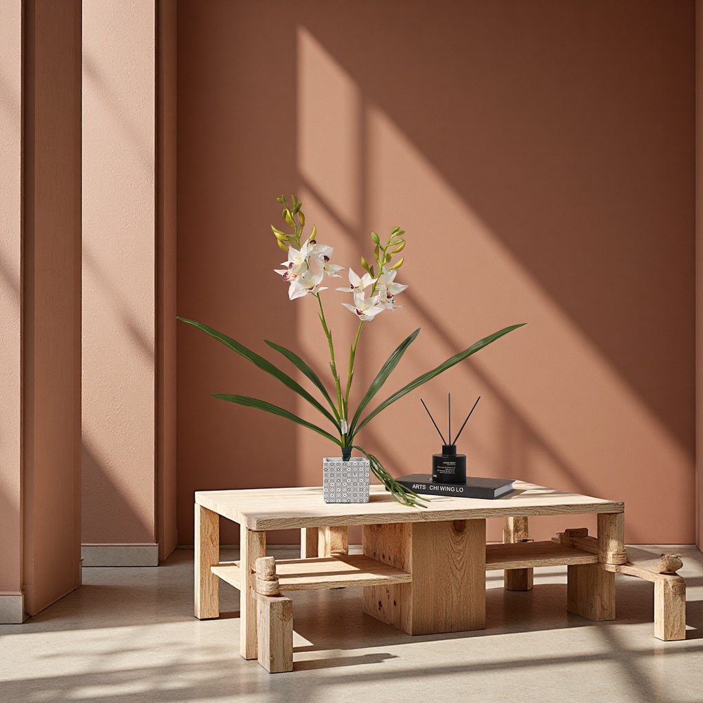 Milan faux perfume floral art pieces with leaf orchids for home decoration, pet gardening, flower POTS and containers, new style details Picture