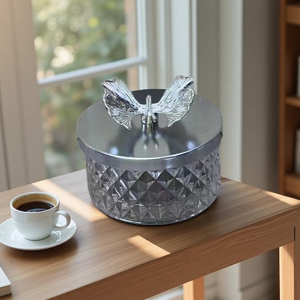 精致小糖缸创意玻璃糖罐家用甜品存储收纳漂亮小巧糖果瓶装饰品