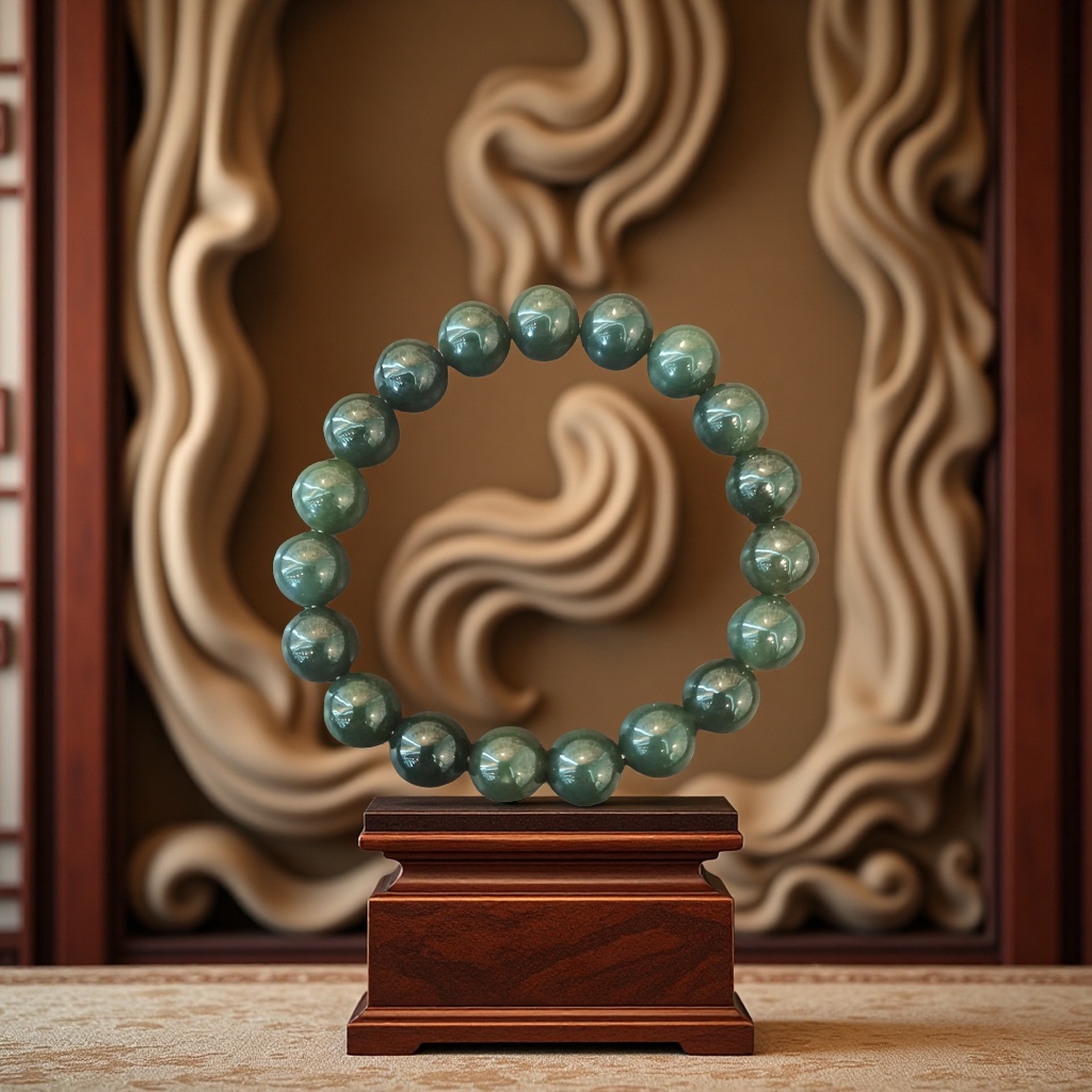 和田青玉手链8#天然玉石手串玉器玉饰品女士款细腻润色手链手串礼品送女友