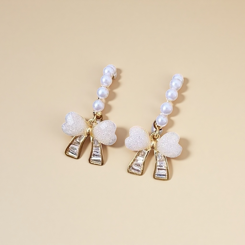 蝴蝶结耳环时尚简约气质甜美耳饰女款百搭耳钉耳坠潮流配饰