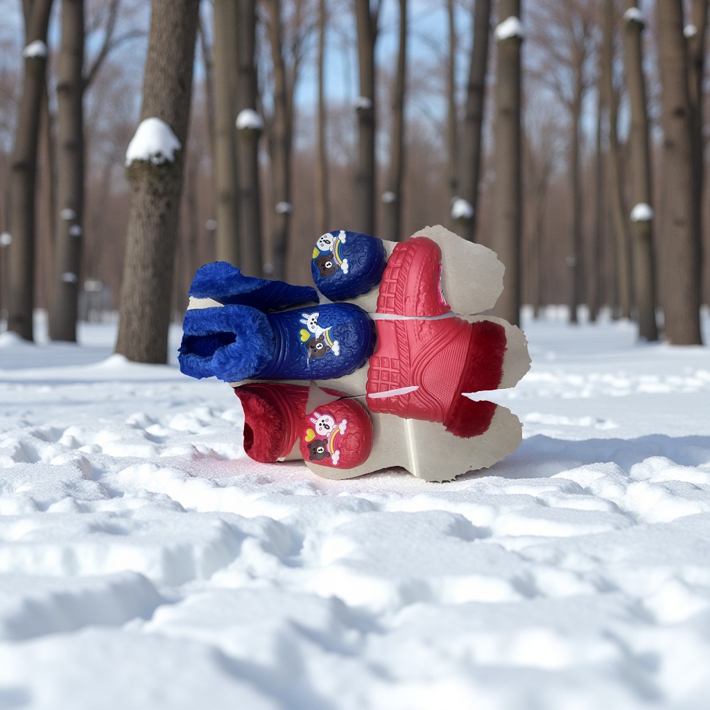 冬天雪地童鞋防滑防水保暖棉鞋儿童雪地鞋加厚保暖防寒防冻鞋子