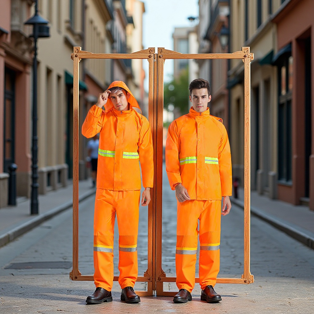厂家批发成人环卫雨衣雨裤套装双层反光加厚户外劳保防雨连体雨披遮风遮阳日用百货