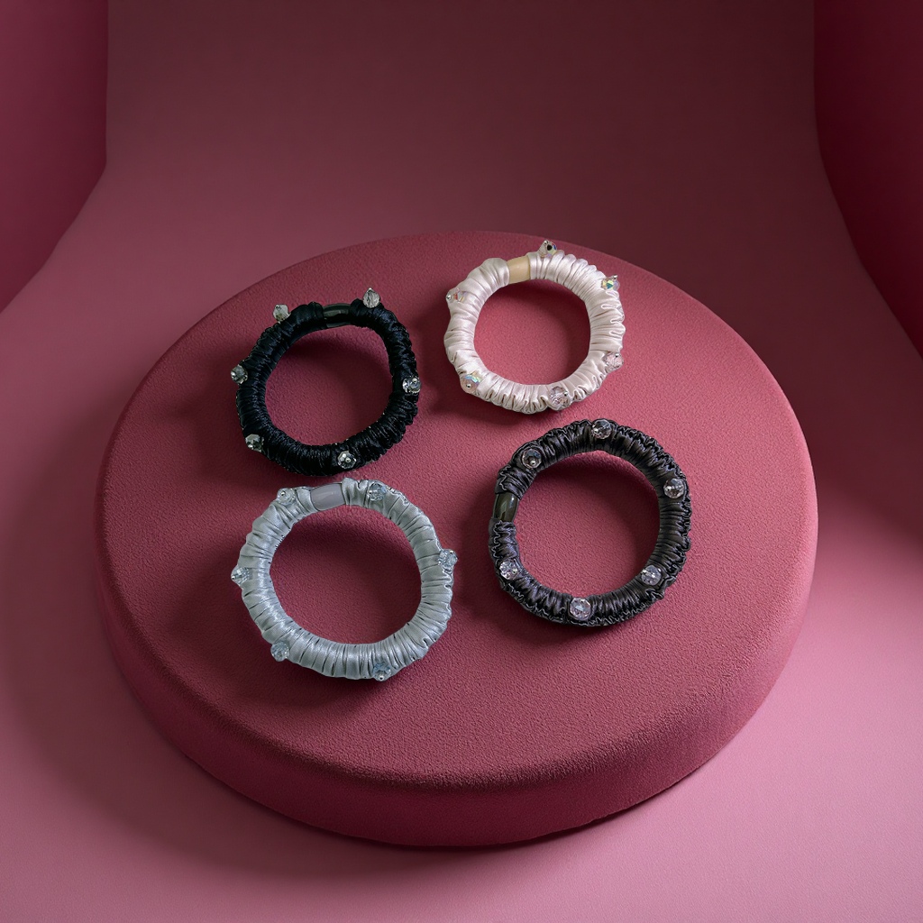 Crystal water diamond hair bands, versatile for women's charm, bun hair ties, high-end hair accessories, hair tie accessories