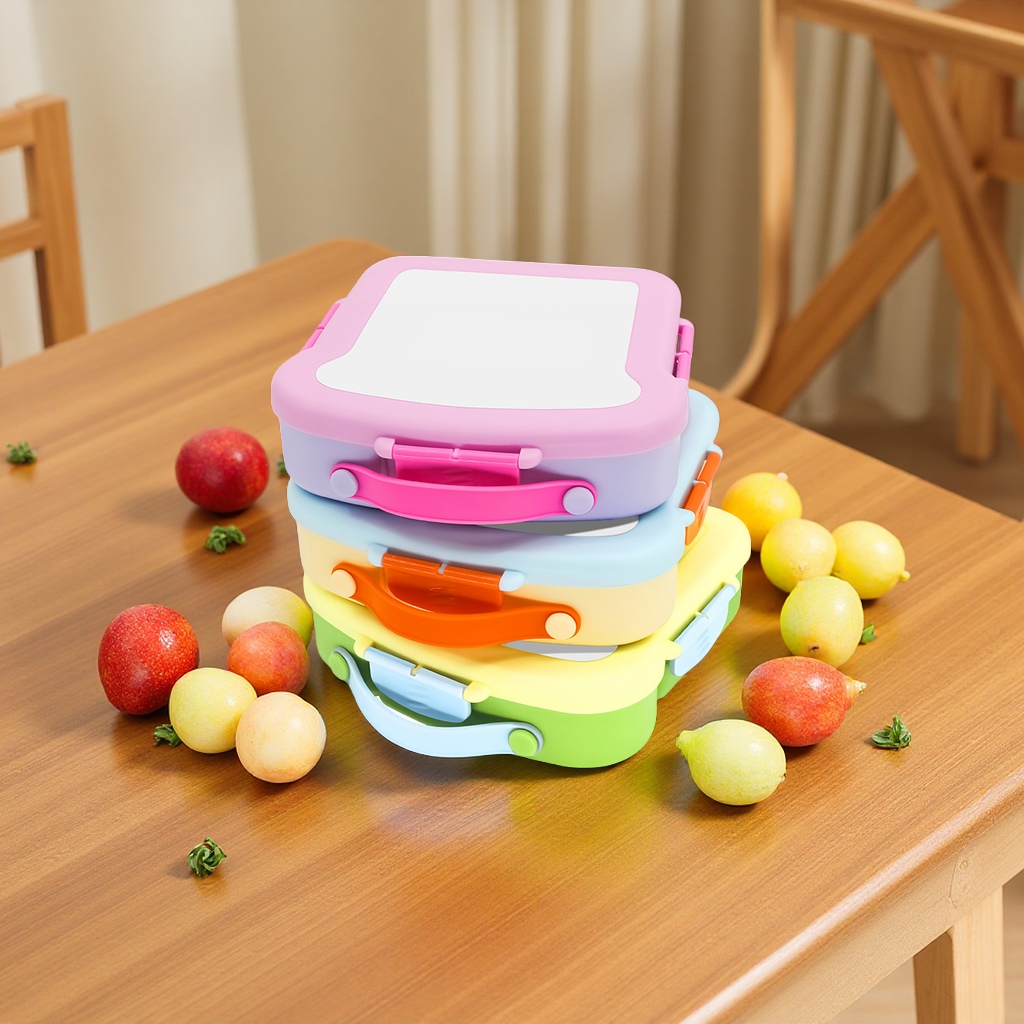 Creative children's heat transfer lunch box, microwave oven, food-grade fruit lunch box with fork and spoon, office worker toaster, sandwich machine, household kitchen appliances Application Scenario
