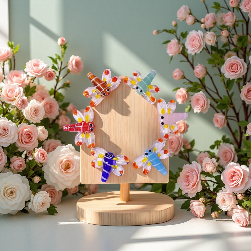 手工琉璃卡通蜻蜓工艺品厂家直销创意摆件手工艺礼品装饰品产品图