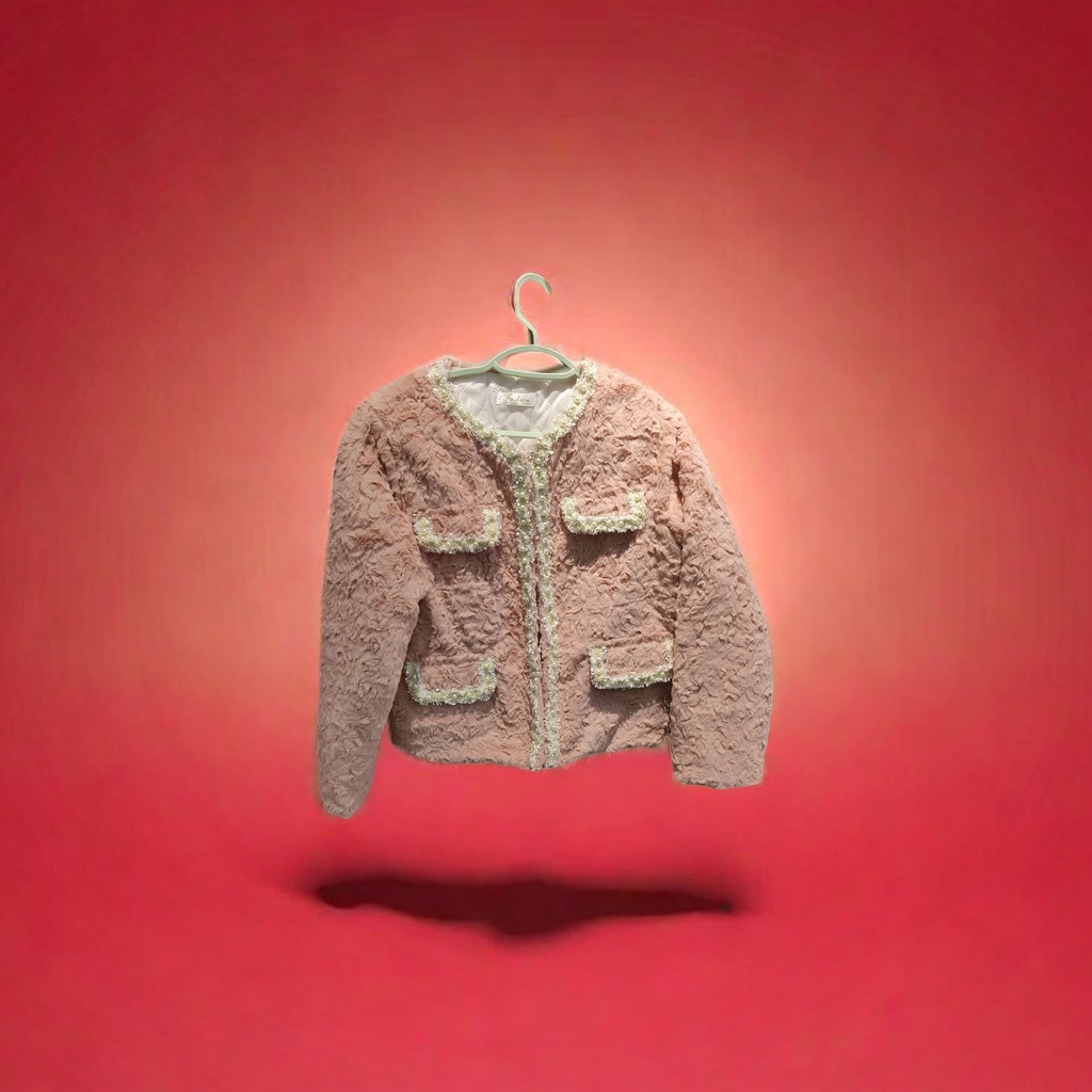 小兔毛提花毛衣面料柔软保暖手感细腻舒适服装面料春秋冬季新品