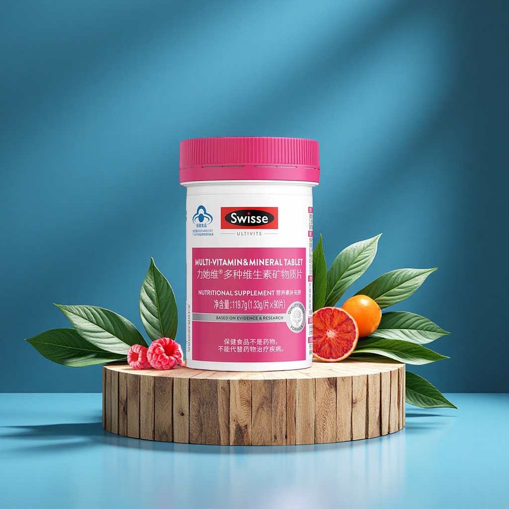 Swisse斯维诗女士蓝帽复合多种维生素b族维e维d3烟酰胺叶酸免疫力